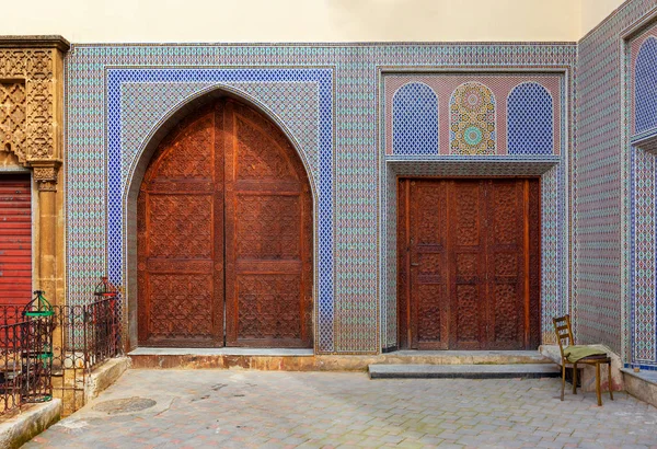 Schöne Verzierte Türen Der Medina Von Fez Marokko — Stockfoto