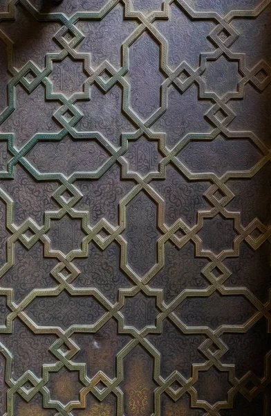Traditionele Marokkaanse Sierlijke Metalen Deur Patroon Achtergrond — Stockfoto