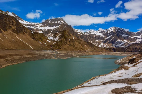 Schneelandschaft Lago Ritom Frühling Der Schweiz — Stockfoto