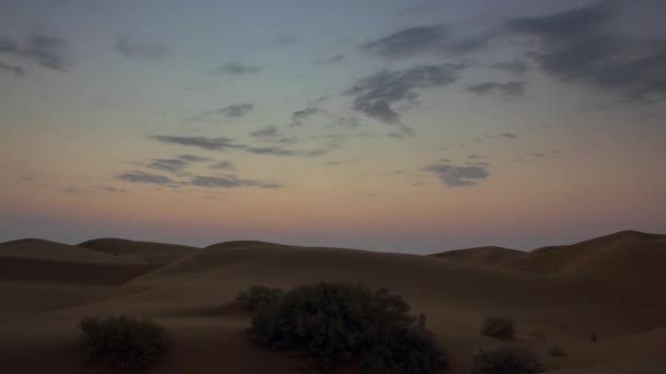 Восход солнца в пустыне Тар, Индия, увеличение во времени — стоковое видео