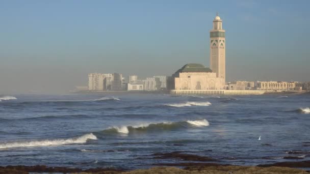 Mezquita Hassan II en Casablanca, Marruecos — Vídeo de stock