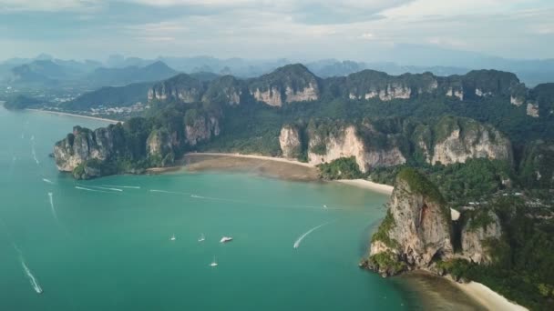 Vue aérienne du lagon tropical turquoise, Thaïlande — Video