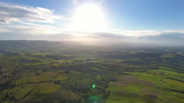 イタリアの夕方にトスカーナの空中360パノラマ — ストック動画