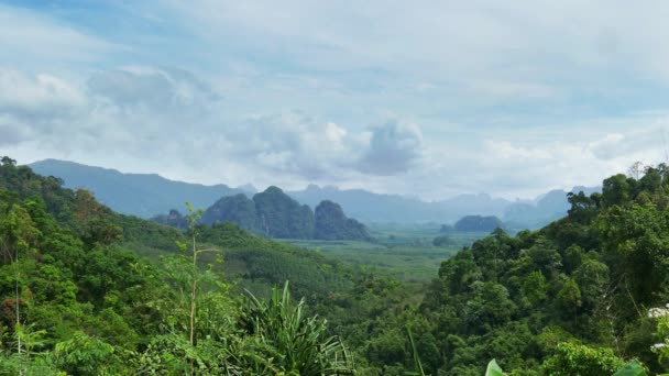 Landskapet i Khao Sok nationalpark i Thailand — Stockvideo