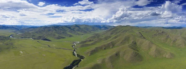 モンゴル・オルコン渓谷の空中風景 — ストック写真