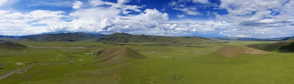 Antennenlandschaft im Orchon-Tal, Mongolei — Stockfoto