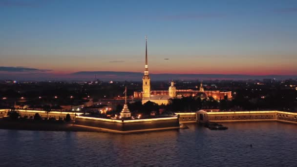 Luftaufnahme von Peter und Paul Festung — Stockvideo