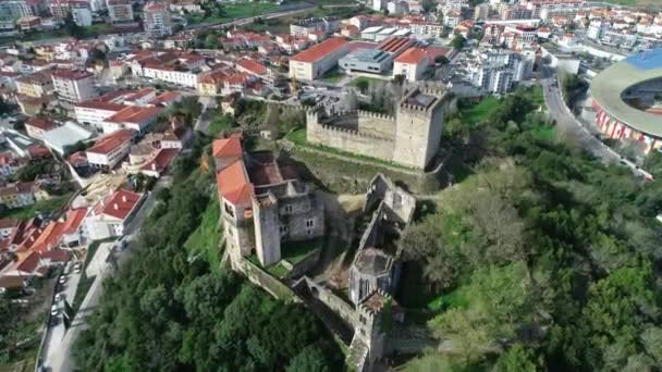 Castelo dos Cavaleiros Templários Medievais em Leiria — Vídeo de Stock