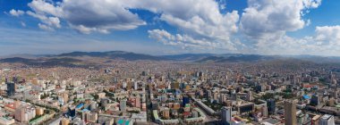 Aerial panorama view of Ulaanbaatar clipart