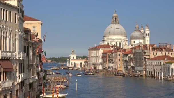 Grande Canal Basílica Santa Maria Della Salute Veneza Itália — Vídeo de Stock