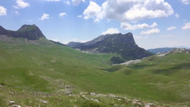 Panorama Landskap Med Berg Parken Durmitor Montenegro — Stockvideo