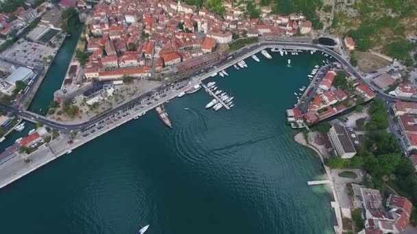 Kotorský Záliv Kotorský Záliv Boka Kotorska Obehnané Staré Město Černá — Stock video