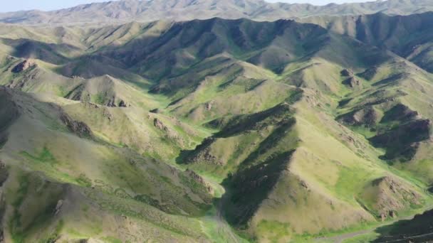 Vista Aérea Del Paisaje Montañoso Yol Valley Mongolia — Vídeo de stock