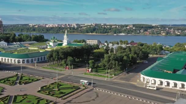 Aerial View Historical Center Ancient Town Kostroma Russia — Stock Video