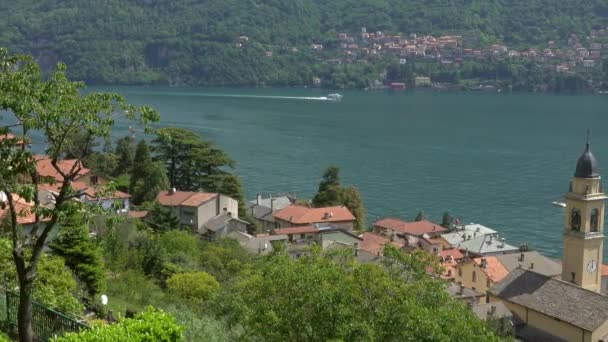 Стара Церква Місті Узбережжі Озера Комо Італія — стокове відео