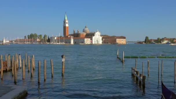 Canal Grande Met San Giorgio Maggiore Kerk Achtergrond San Marco — Stockvideo