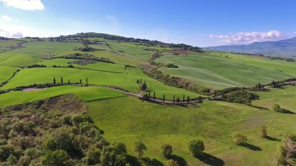 Paisagem Aérea Toscana Terras Agrícolas Colina País Itália Europa — Vídeo de Stock