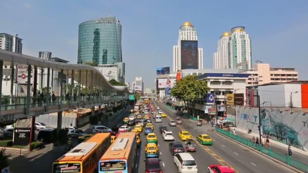 Bangkok Tailandia Circa Ene 2018 Paseo Por Ciudad Tráfico Cielo — Vídeo de stock