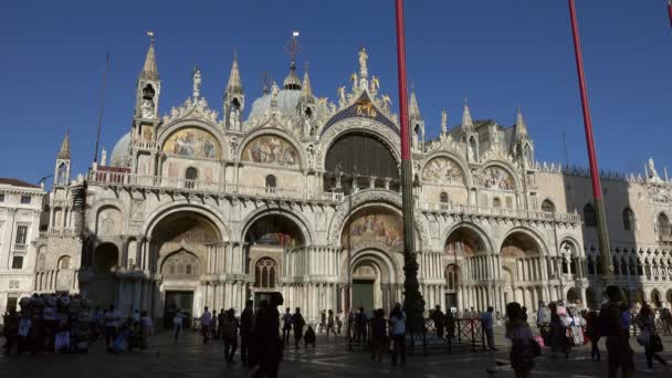 Venice Talya Circa Mayis 2017 Bazilikanın Önündeki San Marco Meydanı — Stok video