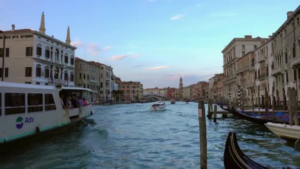 Venice Olaszország Circa Május 2017 Kilátás Nagy Csatornára Rialto Hídra — Stock videók