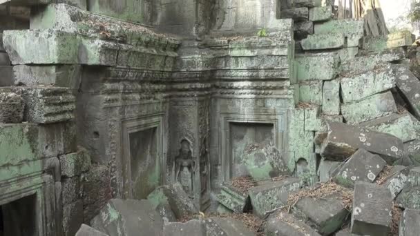 Templo Prohm Angkor Wat Siem Reap Camboya Vista Inclinada — Vídeos de Stock