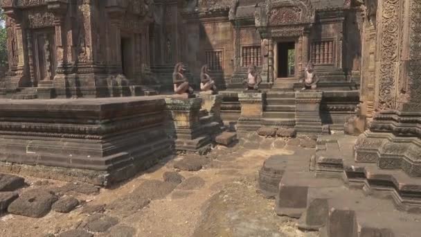 Siem Reap Templo Banteay Srei Siem Reap Camboya Vista Inclinada — Vídeos de Stock