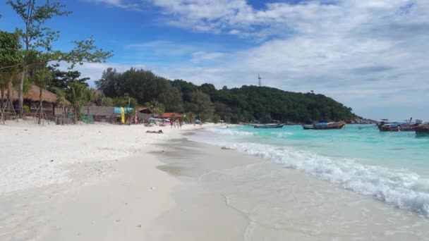 Plage Sable Blanc Pattaya Sur Île Tropicale Koh Lipe Thaïlande — Video