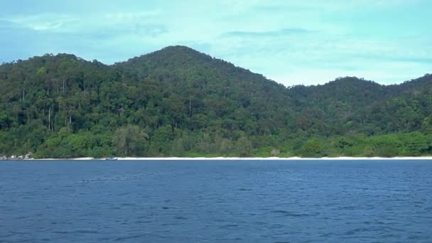 Vue Bateau Sur Les Îles Désertes Mer Andaman Thaïlande — Video