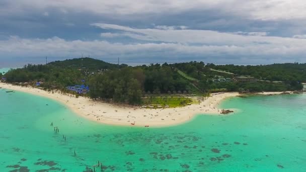 Aerial View Tropical Lipe Island Andaman Sea Thailand — Stock Video