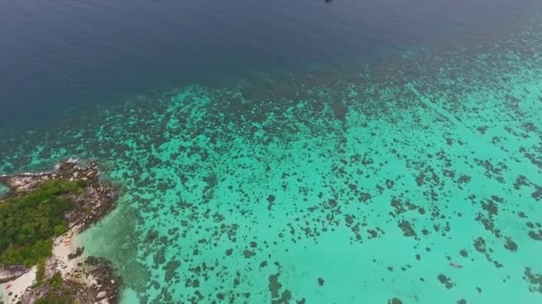 Veduta Aerea Sulle Barche Vicino All Isola Tropicale Lipe Nel — Video Stock