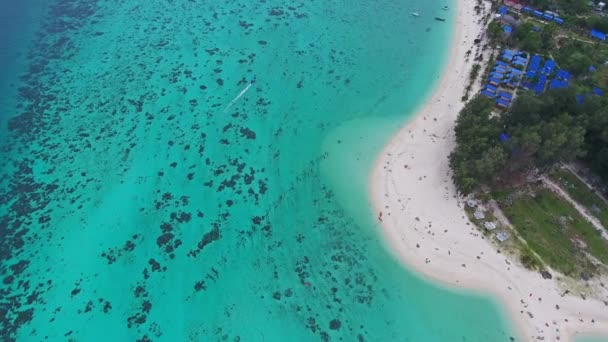 Vista Aérea Isla Tropical Lipe Mar Andamán Tailandia — Vídeo de stock
