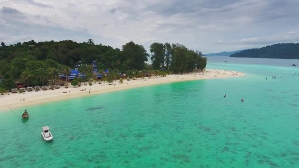 Vista Aérea Isla Tropical Lipe Mar Andamán Tailandia — Vídeo de stock