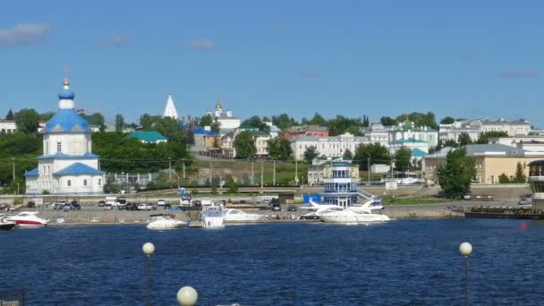 Embankment Cheboksary City Volga River Russia — Stock Video