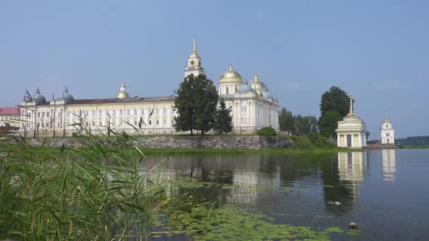 Nilo Stolobenski Nil Woestijnen Orthodox Klooster Aan Het Seliger Meer — Stockvideo