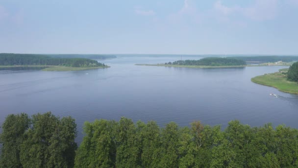 Letni Krajobraz Lotniczy Jeziora Seliger Rosji — Wideo stockowe
