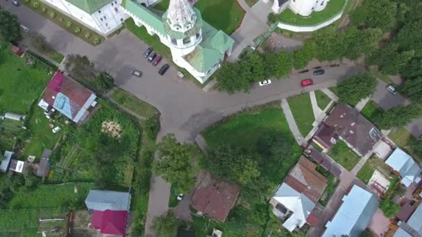 Widok Lotu Ptaka Kreml Starożytnym Mieście Suzdal Złoty Pierścień Rosja — Wideo stockowe