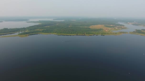 俄罗斯Seliger湖的夏季空中全景 — 图库视频影像