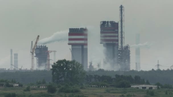 Szkodliwe Emisje Zakładów Metalurgicznych Chemicznych Czerepowetach Rosja — Wideo stockowe