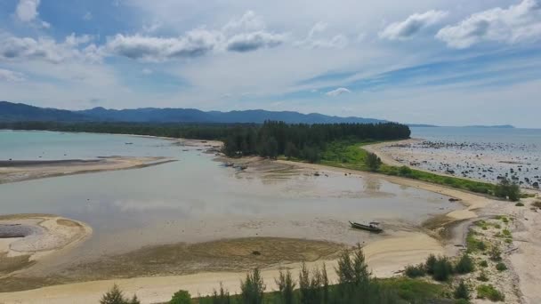 Vídeo Aéreo Beleza Natureza Paisagem Com Capa Mar Khao Lak — Vídeo de Stock