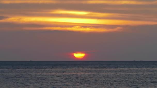 Hermoso Paisaje Con Puesta Sol Mar — Vídeos de Stock