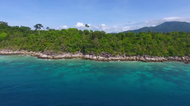 Andaman Denizi Ndeki Lipe Adasının Taştan Sahili Tayland — Stok video