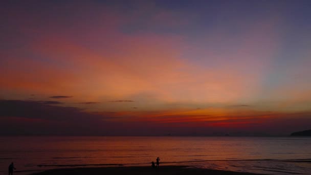 美丽的海景 夕阳西下 泰国克拉比 — 图库视频影像
