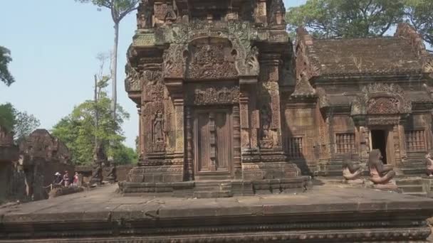 Siem Reap Banteay Srei Tapınağı Siem Reap Kamboçya Pan View — Stok video