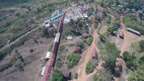 Vista Aérea Shwe Inn Thein Paya Templo Complexo Perto Inle — Vídeo de Stock