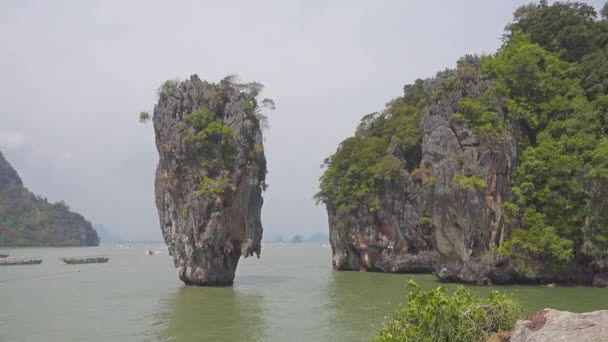 James Bond Island Khao Phing Kan Tapu Phang Nga Bay — Stockvideo