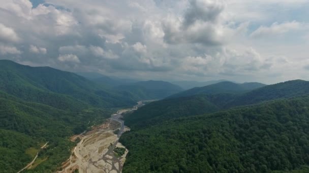 Vista Aérea Sobre Montanhas Cáucaso Verão Rússia — Vídeo de Stock