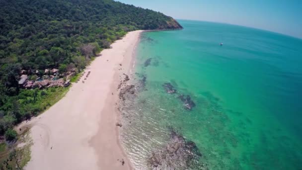 Überflug Des Strandes Auf Der Insel Lanta Thailand — Stockvideo