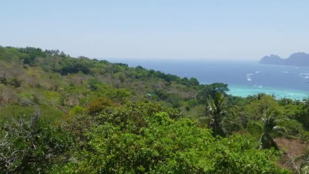 Panorama Isla Phi Phi Desde Mirador Provincia Krabi Tailandia — Vídeos de Stock