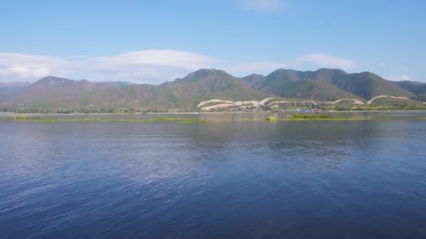 Rörelse Båt Inle Lake Myanmar Burma — Stockvideo
