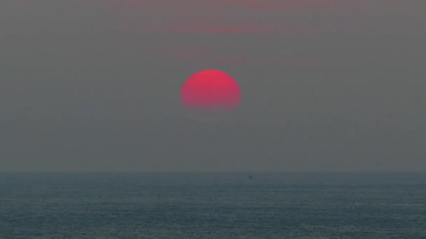 Paisagem Beleza Com Pôr Sol Sobre Mar Timelapse — Vídeo de Stock